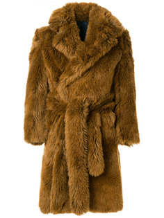 пальто мешковатого кроя из эко-меха Mp  Massimo Piombo