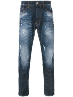 джинсы с потертой отделкой Low Brand