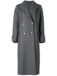 двубортное пальто с искусственным жемчугом Ermanno Scervino
