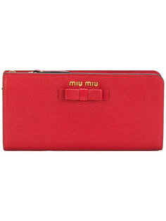 кошелек на молнии с бантом Miu Miu