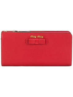 кошелек на молнии с бантом Miu Miu