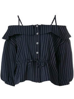 блузка в полоску с открытыми плечами  Jovonna