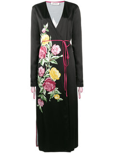 атласное платье миди Grace с цветочным принтом Attico