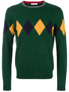 трикотажный свитер с узором "аргайл" Sun 68
