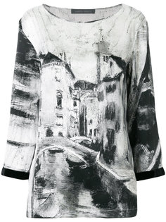 блузка с принтом и длинными рукавами Alberta Ferretti