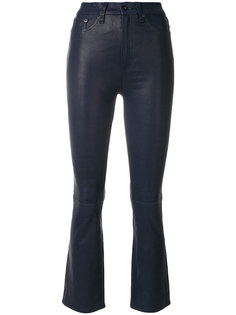 укороченные расклешенные кожаные брюки Rag & Bone