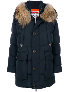 пальто с капюшоном с оторочкой из меха енота Dsquared2