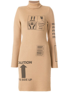 платье-водолазка в рубчик Handle With Care Moschino