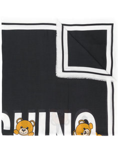шарф с принтом логотипа и медведями Moschino