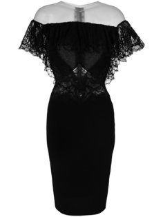 платье с открытыми плечами и кружевной панелью Rhea Costa