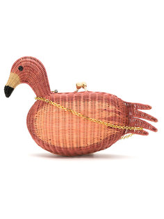 straw Flamingo clutch Serpui