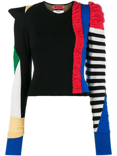 свитер с рюшами в стилистике пэчворк Ronald Van Der Kemp
