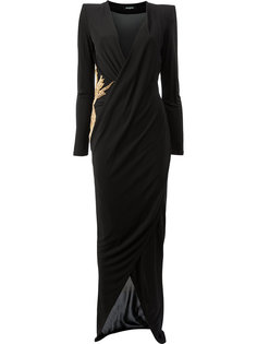 декорированное платье Balmain
