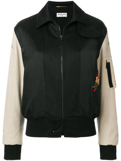 куртка-бомбер с вышивкой Saint Laurent