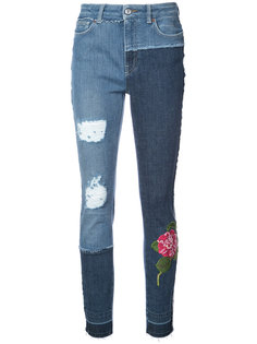 джинсы кроя скинни с цветочной вышивкой Dolce & Gabbana