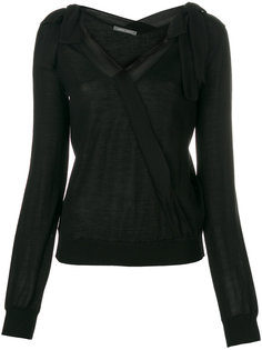 топ с запахом и бантом  Alberta Ferretti