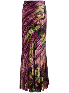 удлиненная юбка с абстрактным узором Alberta Ferretti