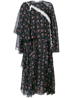 многослойное платье с цветочным принтом Giacobino