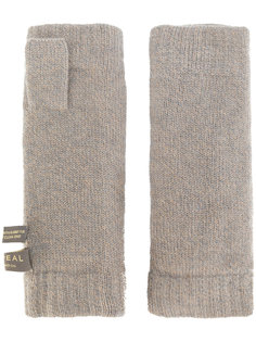 перчатки-митенки с меховой отделкой N.Peal