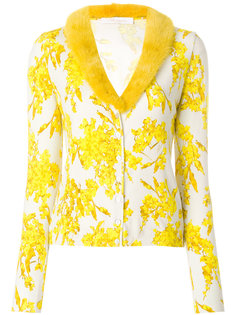 кардиган с принтом и искусственным мехом Blumarine