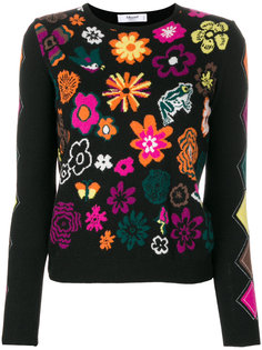 свитер с цветочной интарсией Blugirl