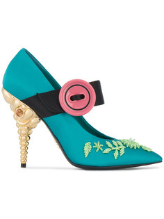 туфли с цветочной вышивкой Prada