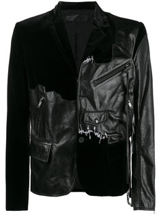 кожано-бархатный пиджак Transgressive Haider Ackermann