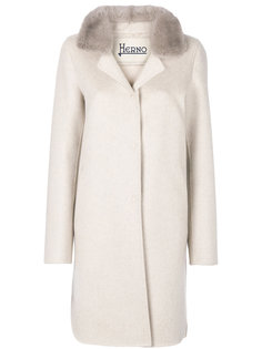 пальто с меховой отделкой Herno