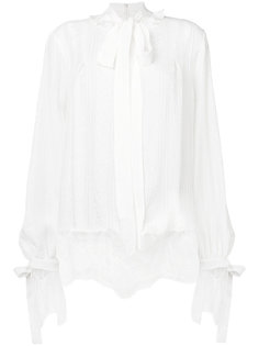 блузка с бантом и кружевом Francesco Scognamiglio