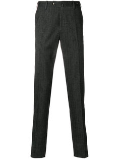 классические брюки с узором "елочкой" Pt01