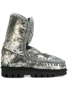 ботинки с эффектом змеиной кожи Mou