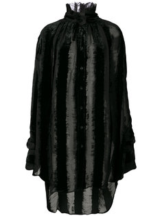 длинная блузка с бархатными полосками Ann Demeulemeester
