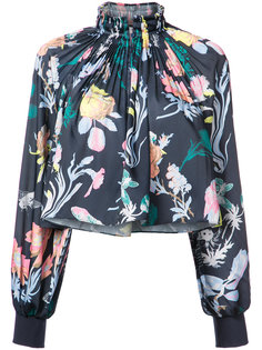 Gothic Floral Cropped Edwardian top Tibi