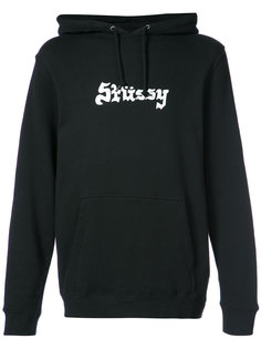 худи с принтом логотипа Stussy
