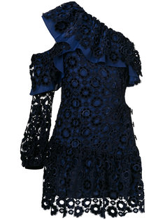 платье на одно плечо с вышивкой ришелье  Self-Portrait