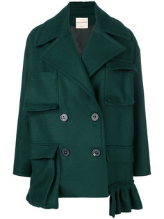 короткое двубортное пальто с карманами Erika Cavallini