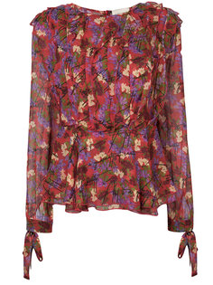 блузка с оборками с цветочным принтом Giuseppe Di Morabito