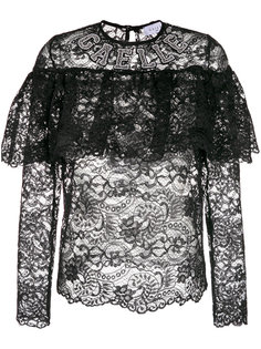 прозрачная кружевная блузка с оборками Gaelle Bonheur