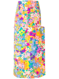 юбка макси на пуговицах с цветочным принтом Eckhaus Latta