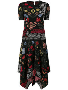 жаккардовое платье асимметричного кроя Samplers Alexander McQueen