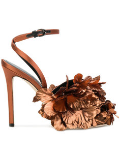 босоножки на каблуке с цветочной аппликацией Marco De Vincenzo
