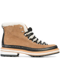 fur detailed lace up ankle boots Rag & Bone