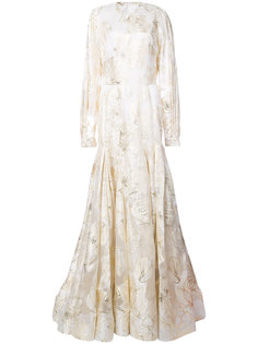 длинное платье с цветочным принтом Christian Siriano