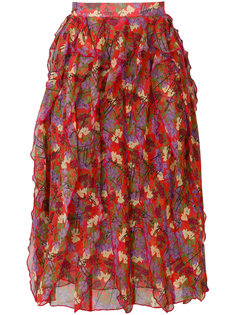 юбка с оборками с цветочным принтом Giuseppe Di Morabito
