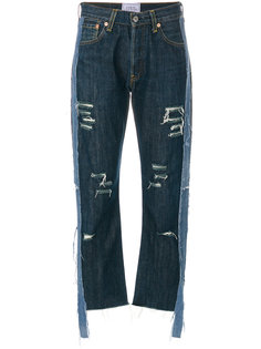состаренные укороченные джинсы  Forte Couture