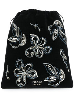мешок с цветочным декором из кристаллов Prada