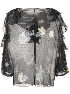 прозрачная блузка с цветочным принтом Foxglove  Thomas Wylde