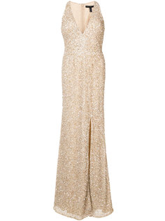 v-neck glitter gown  Aidan Mattox