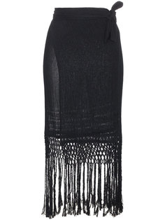 Imix fringed cotton wrap skirt Caravana