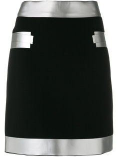 юбка мини с серебристой окантовкой Moschino